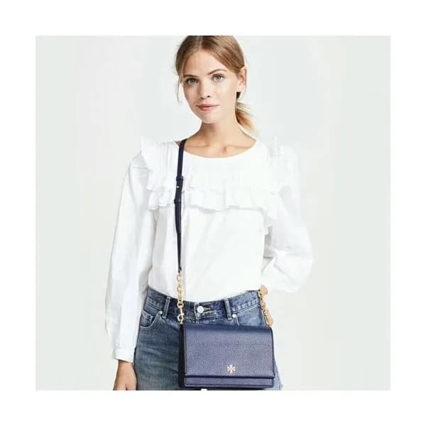 Tory Burch Leather Blue Shoulder Bag,21cm - 토리버치 레… - 1
