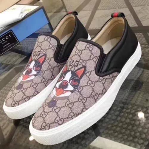 Gucci 2018 Mens Cat Printing Slip-on Beige - 구찌 캣프… - 1