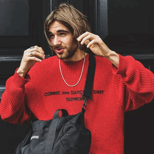 Cdgplay x Supreme Collabo Unisex Split Sweater - 슈… - 1