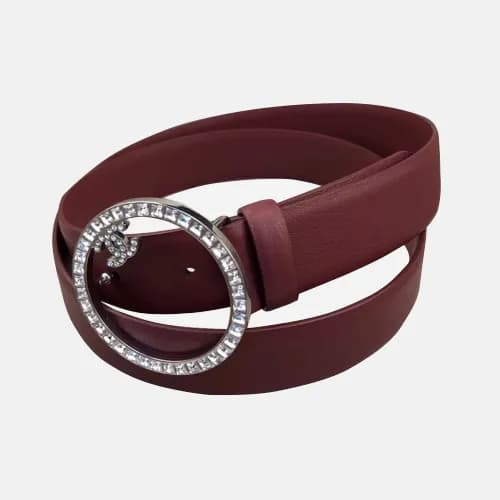 Chanel 2019 Ladies Satin CC Buckle Leather Belt - … - 1