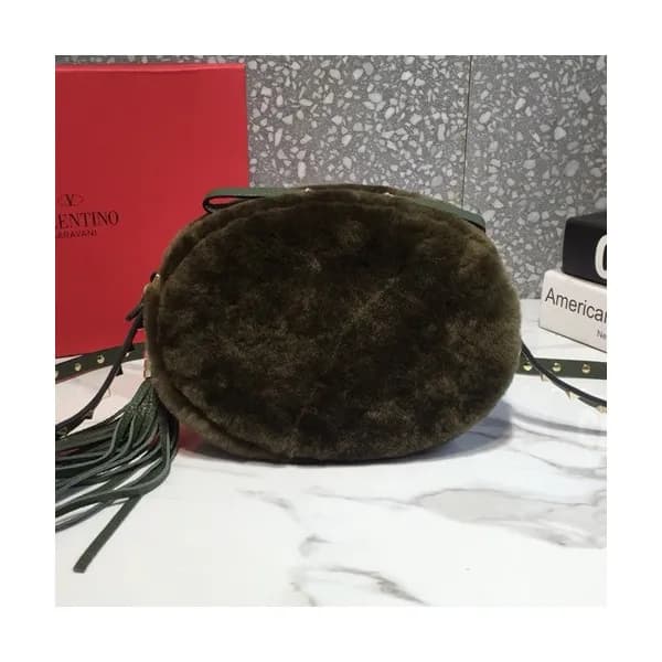 Valentino 2019 Fur & Leather Shoudler Cross Bag,21… - 1