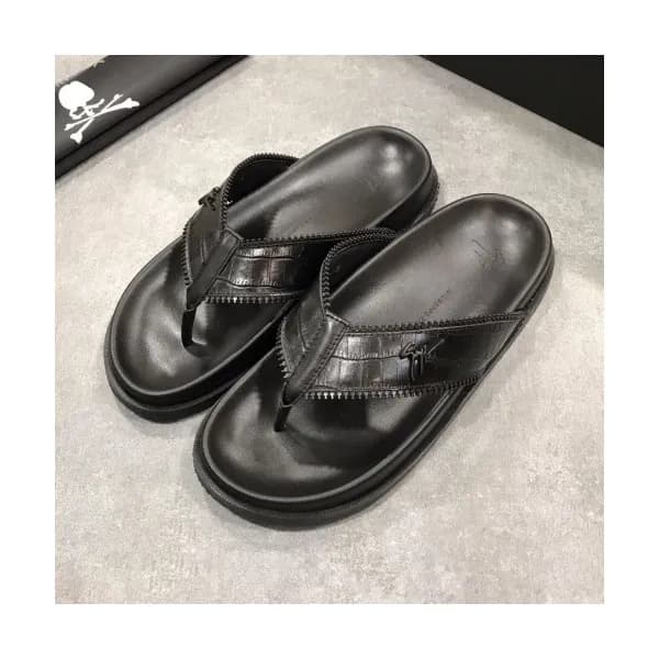 Giuseppe Zanoti 2019 Mens Logo Leather Flip-flap -… - 1