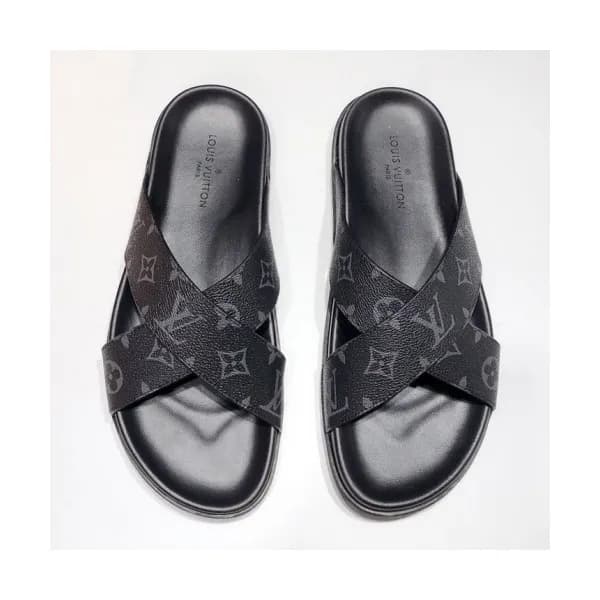 Louis Vuitton 2019 Mens Initial Logo Leather Slipp… - 1