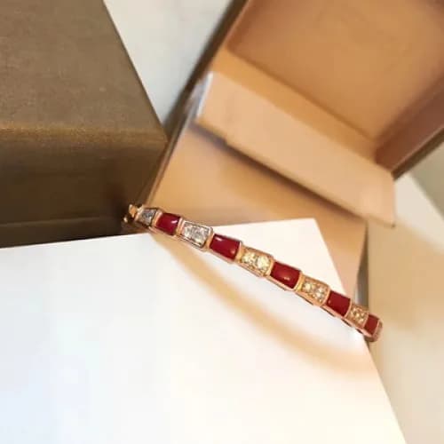 BULGARI ROSE Gold Bangle - 불가리 여성용 팔지18k 도금 로즈 … - 1