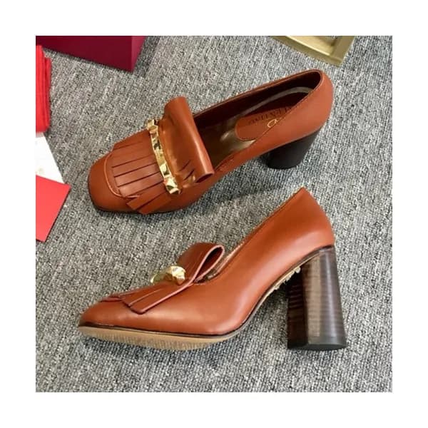 Valentino 2019 Ladies Tassel Metal Logo Pumps High… - 1
