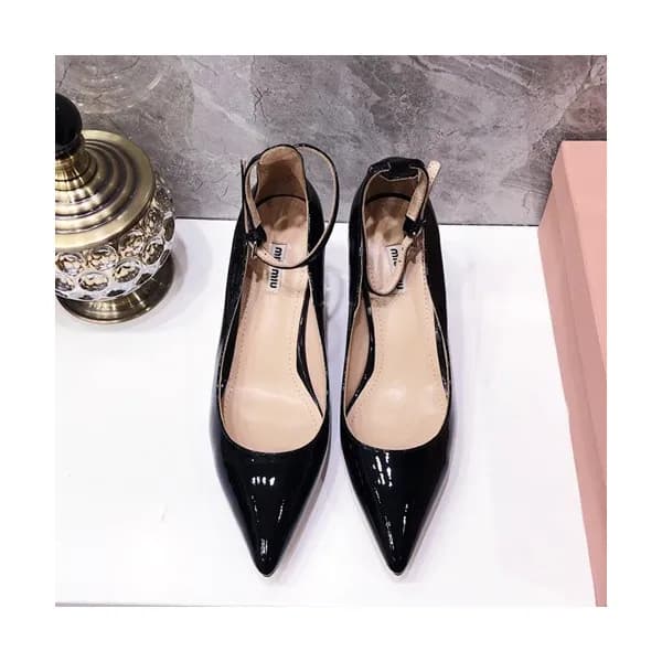 Miumiu 2019 Ladies Leather Middle-heel Slingback -… - 1