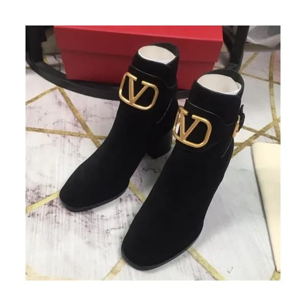 Valentino 2019 Ladies Suede Middle Heel Boots - 발… - 1