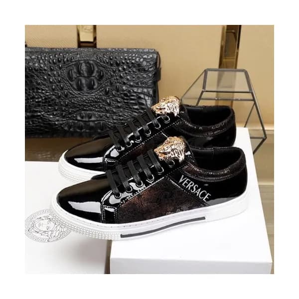 Versace 2019 Mens Leather Sneakers - 베르사체 2019 남성용… - 1