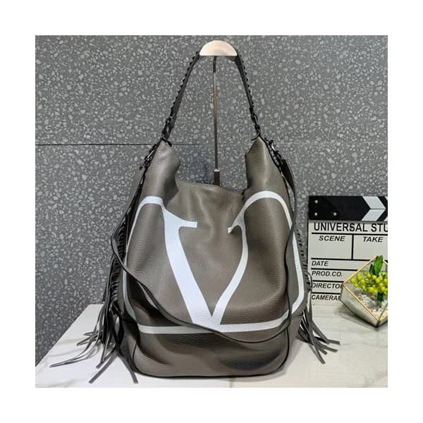 Valentino 2019 Leather Tote Shoudler Shopper Bag,4… - 1