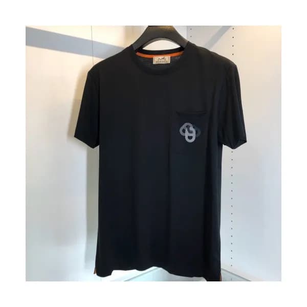 Hermes 2020 Mens Crew-neck Silket Short Sleeved Ts… - 1