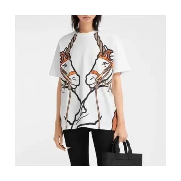 [버버리]Burberry 2020 Womens Logo Crew-neck Cotton Sh… - 1