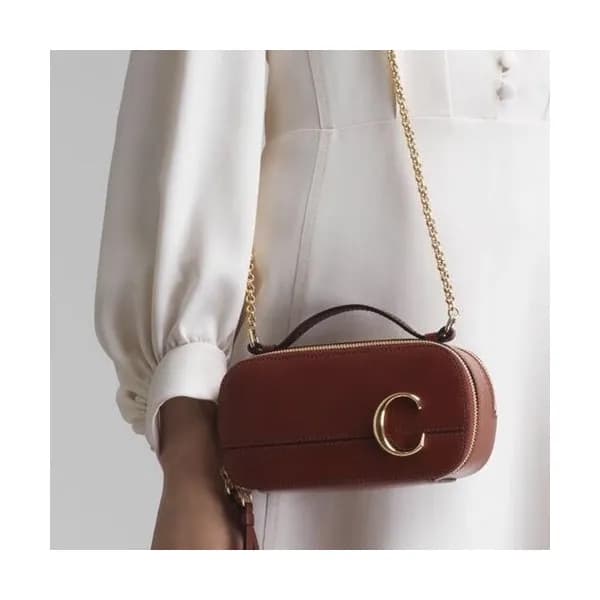 Chole 2020 C Vanity Leather Chain Tote Shoulder Ba… - 1