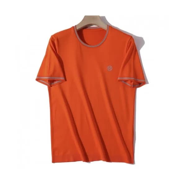 Hermes 2020 Mens Crew-neck Silket Short Sleeved Ts… - 1