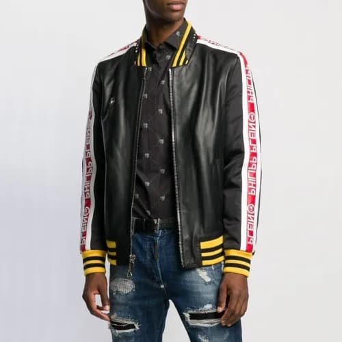 Philipp Plein Mens Leather Jacket - 필립플레인 2020 남성 … - 1