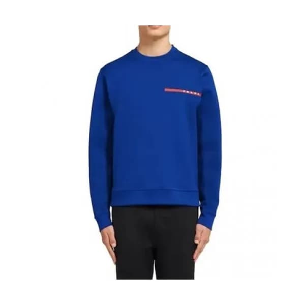 Prada Mens Crew-neck Cotton Tshirts Blue - 프라다 20… - 1