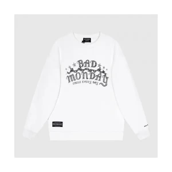 BAD MONDAY Mm/Wm Logo Oversize Cotton Thirts Whi… - 1