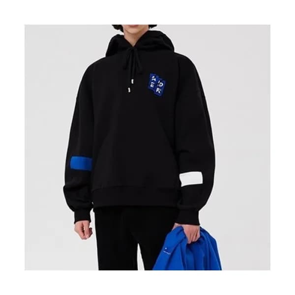 ADER Mens Minimal Cotton Hoodie Black - ADER 2021… - 1