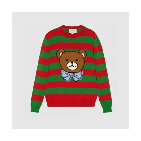 Gucci Mm/Wm Logo Crew-neck Sweaters Green - 구찌 20… - 1