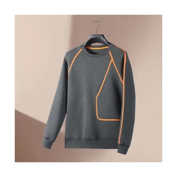 Hermes Mens Crew-neck Casual Cotton Tshirts gray … - 1