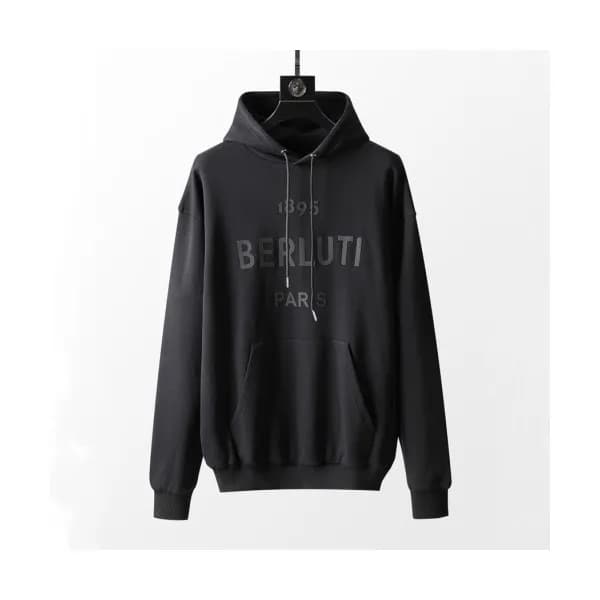 Berluti Mens Casual Cotton Hoodie Black - 벨루티 202… - 1