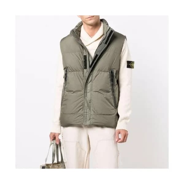 Stone Island Mens Casual Down Vest Khaki - 스톤아일랜드 … - 1