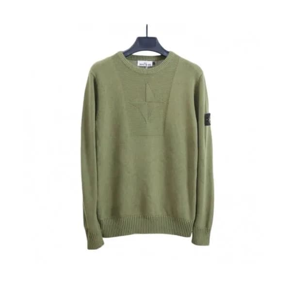 Stone Island Mens Casual Crew-neck Sweaters Green… - 1