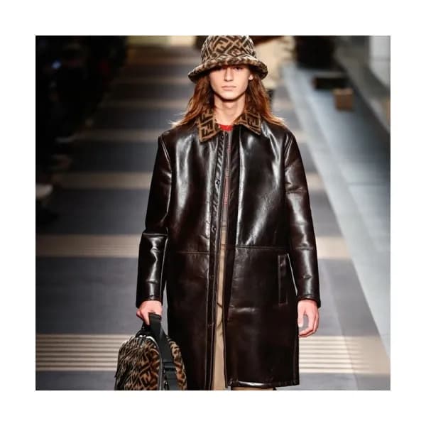 Fendi Mens Casual Leather Coats Black - 펜디 2021 남… - 1