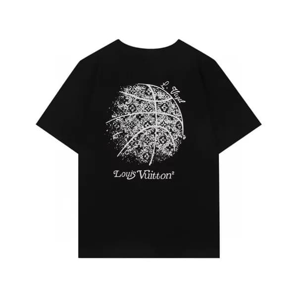 루이비통 남성 크루넥 블랙 반팔티 - Mens Black Tshirts - lou03989… - 1