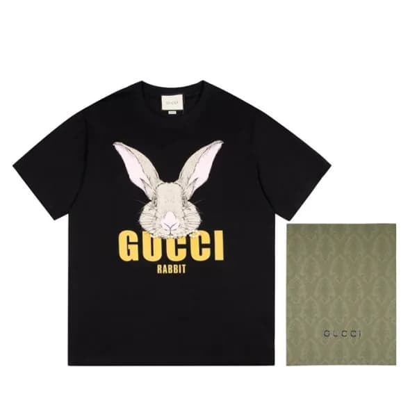 구찌 남성 크루넥 블랙 반팔티 - Mens Black Tshirts - guc04648x - 1
