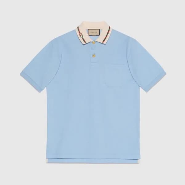 구찌 남성 블루 폴로 반팔티 - Mens Blue Tshirts - guc04714x - 1