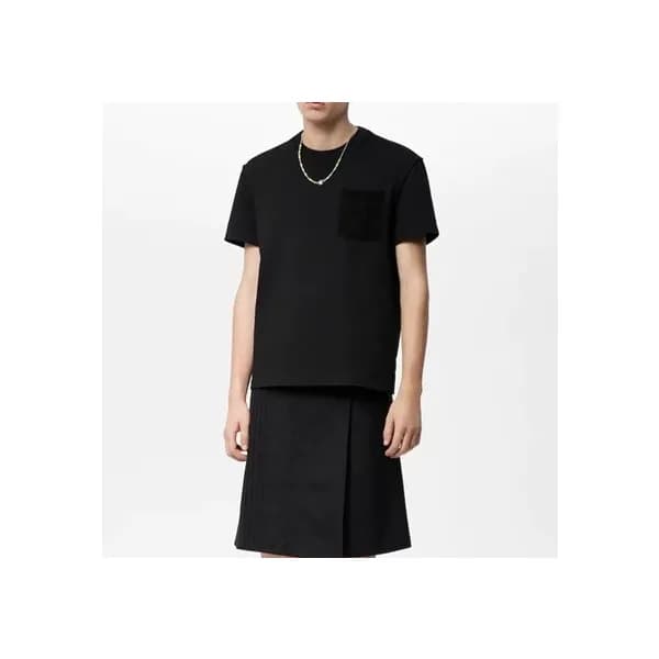 루이비통 남성 블랙 크루넥 반팔티 - Mens Black Tshirts - lou04151… - 1