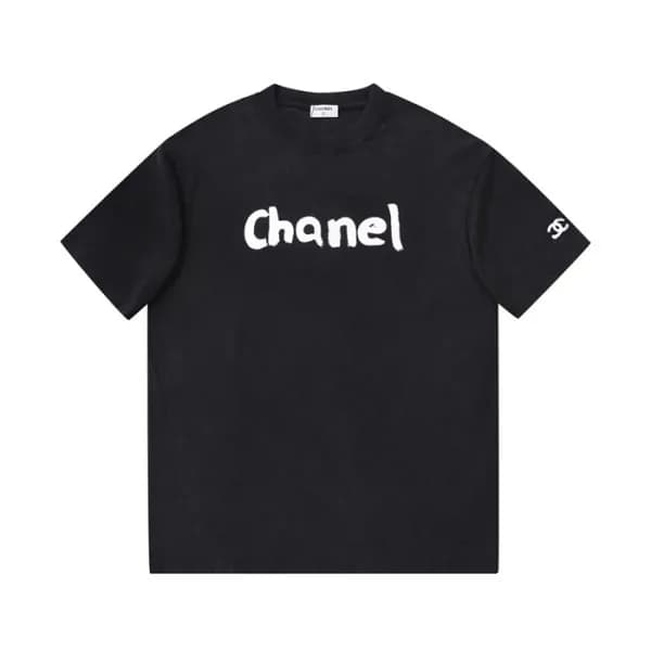 샤넬 남/녀 크루넥 블랙 반팔티 - Unisex Black Tshirts - chl0897… - 1