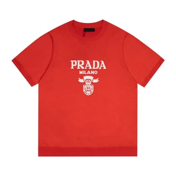 프라다 남성 크루넥 레드 반팔티 - Mens Red Tshirts - Pra02701x - 1