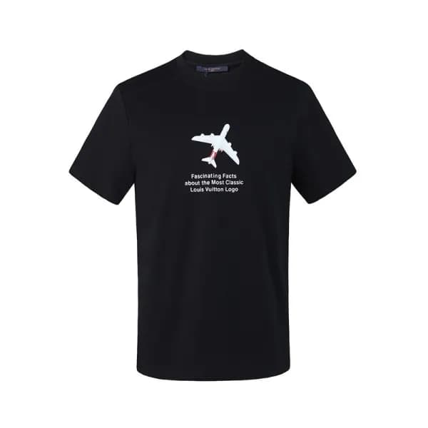 루이비통 남성 블랙 크루넥 반팔티 - Mens Black Tshirts - lou04914… - 1