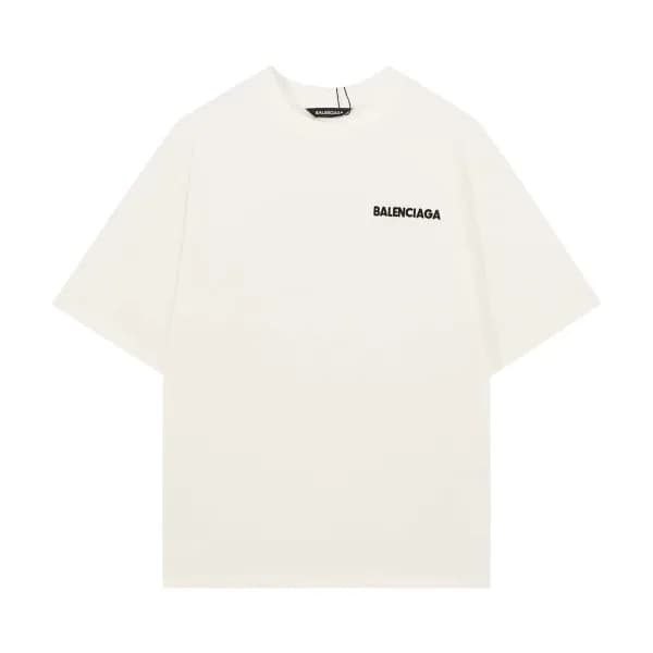 발렌시아가 남성 크루넥 아이보리 반팔티 - Mens Ivory Tshirts - bal01… - 1