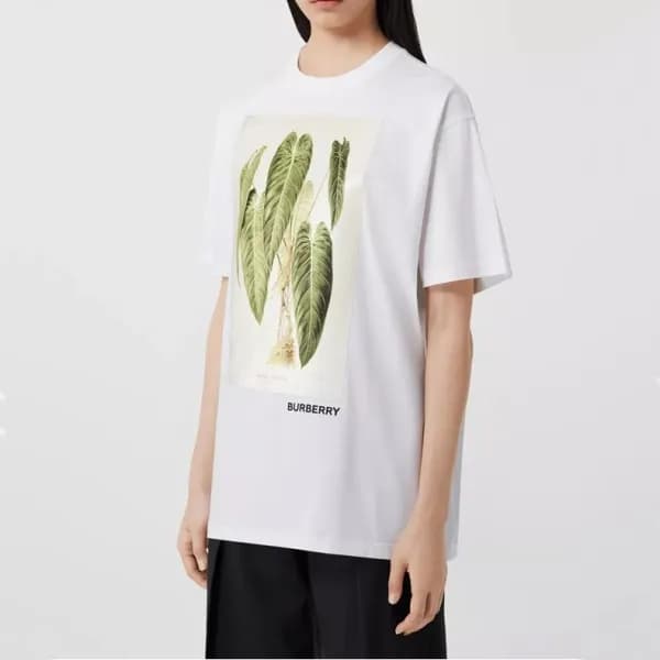버버리 남/녀 화이트 크루넥 반팔티 - Unisex White Tshirts - Bur04… - 1