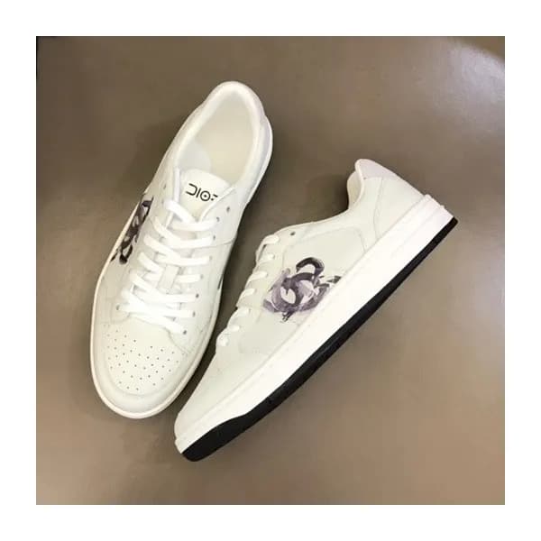 디올 남성 프린팅 화이트 스니커즈 - Mens White Sneakers - dio0193… - 1