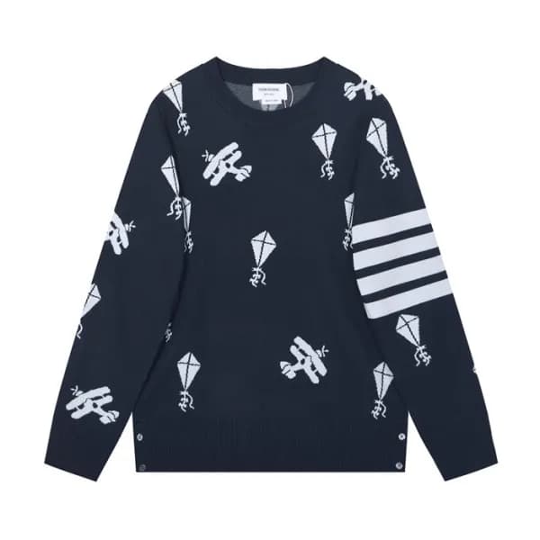 톰브라운 남성 캐쥬얼 네이비 니트 - Mens Navy Knit - thom0597x - 1