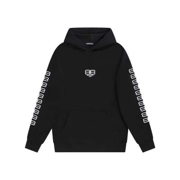 발렌시아가 남/여 캐쥬얼 블랙 후드티 - Unisex Black Hoodie - bal01… - 1