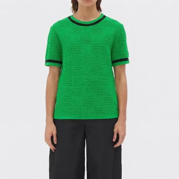 보테가베네타 여성 크루넥 그린 반팔티 - Bottega veneta Womens Green… - 1