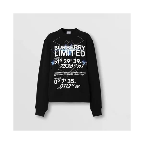 버버리 남성 크루넥 블랙 맨투맨 - Burberry Mens Black Tshirts - … - 1