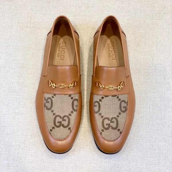 구찌 남성 이니셜 카멜 로퍼 - Gucci Mens Camel Loafer - gu39x - 1
