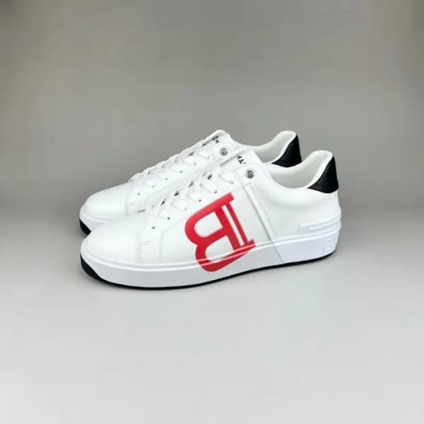 발망 남성 트렌디 화이트 스니커즈 - Balmain Mens White Sneakers -… - 1