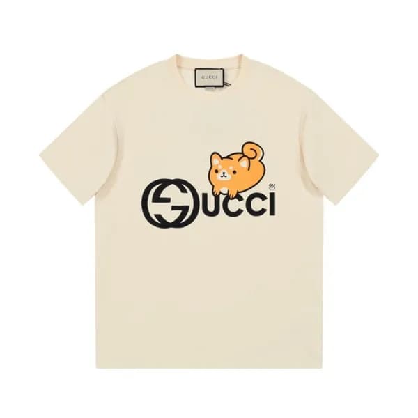 구찌 남/녀 아이보리 크루넥 반팔티 - Gucci Unisex Ivory Short sle… - 1