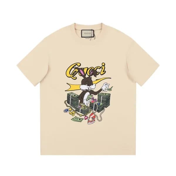 구찌 남/녀 아이보리 크루넥 반팔티 - Gucci Unisex Ivory Short sle… - 1