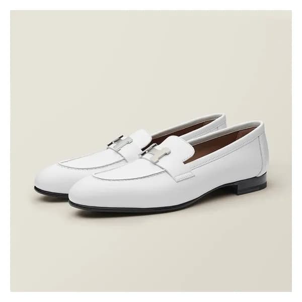 에르메스 여성 화이트 파리 로퍼 - Hermes Womens White Loafer - h… - 1
