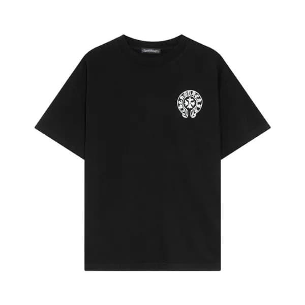 크롬하츠 남성 블랙 크루넥 반팔티 - Chrom Hearts Mens Black Short… - 1