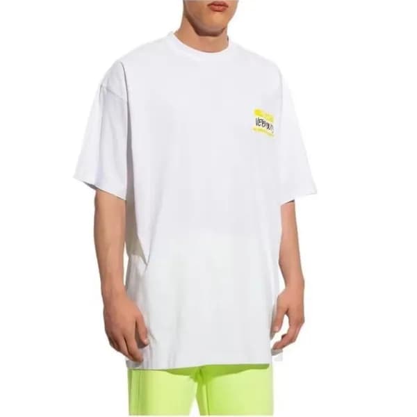 베트멍 남/녀 트렌디 화이트 반팔티 - Vetements Unisex Whie Tshirt… - 1
