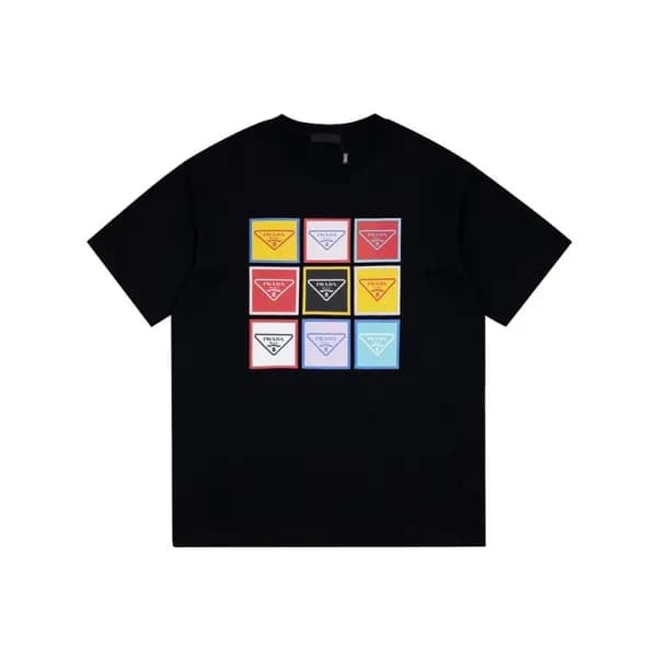 프라다 남성 크루넥 블랙 반팔티 - Prada Mens Black Short sleeved… - 1