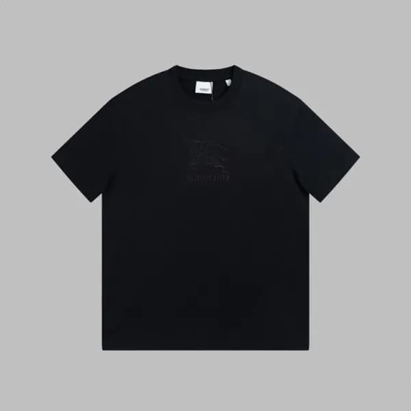 버버리 남성 블랙 크루넥 반팔티 - Burberry Mens Black Short Slee… - 1